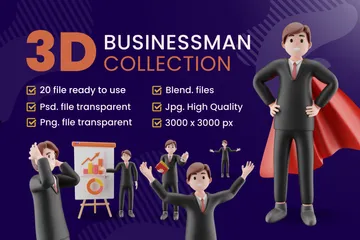 Businessman 3D Illustration Pack