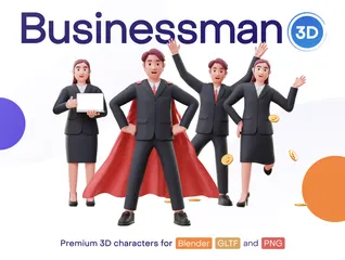 Businessman 3D Illustration Pack