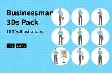 Businessman 3D Illustration Pack