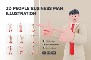 Businessman 3D Illustration Pack