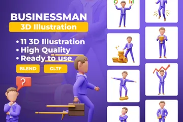 Businessman 3D Illustration Pack