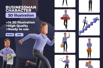 Businessman 3D Illustration Pack