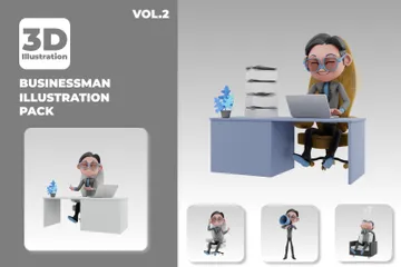 Businessman 3D Illustration Pack