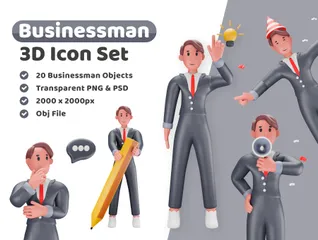 Businessman 3D Illustration Pack