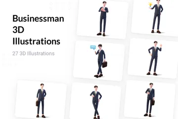 Businessman 3D Illustration Pack