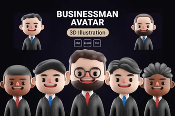 Businessman Avatar 3D Icon Pack