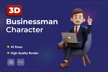 Businessman Character 3D Illustration Pack