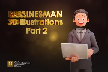 Businessman Character 3D Illustration Pack