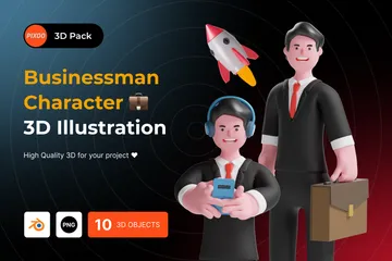 Businessman Character 3D Illustration Pack