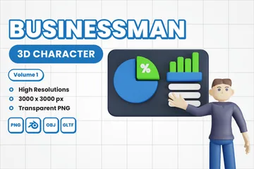 Businessman Character Vol 1 3D Illustration Pack
