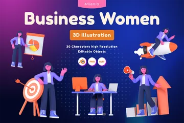 Businesswoman 3D Illustration Pack