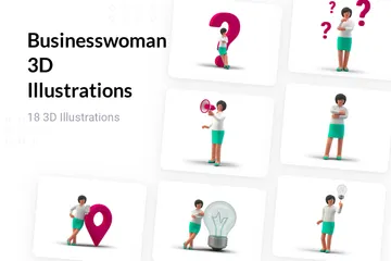 Businesswoman 3D Illustration Pack