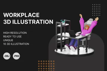 Businesswoman Break Time Kit 3D Illustration Pack