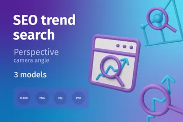 Búsqueda de tendencias SEO Paquete de Icon 3D