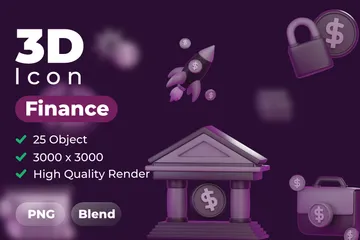 Bussines Finance 3D Icon Pack