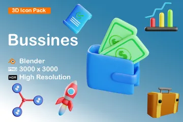 Bussiness 3D Icon Pack
