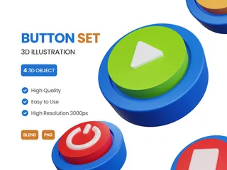 Button 3D Icon Pack