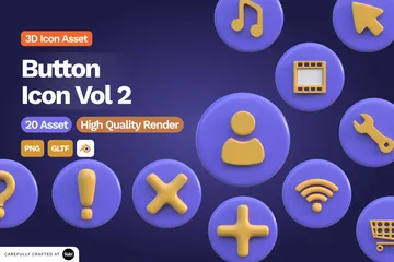 Button Vol.2 3D Icon Pack