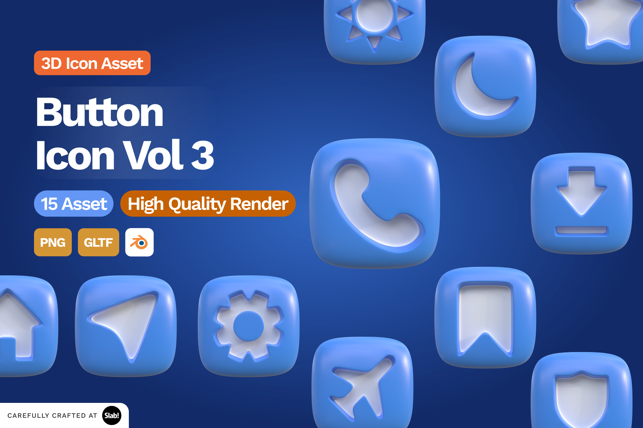 Premium Button Vol.3 3D Illustration pack from User Interface 3D ...