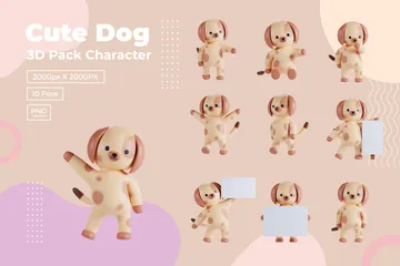 Cachorro fofinho Pacote de Illustration 3D
