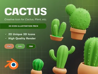 Cactus 3D Icon Pack