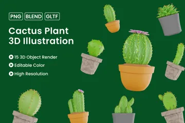 Cactus Plant 3D Icon Pack