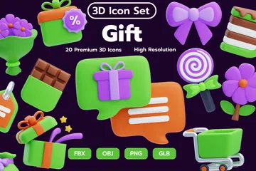 Cadeau Pack 3D Icon