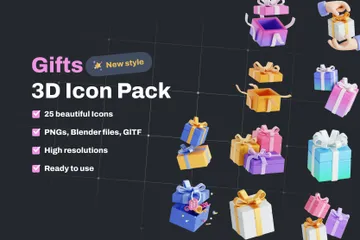 Cadeaux Pack 3D Icon