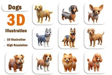 Cães Pacote de Icon 3D