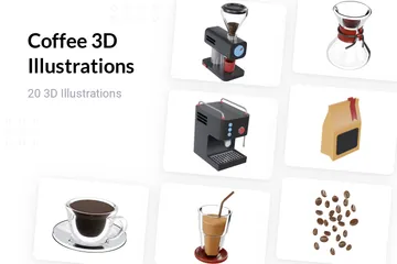 Café Paquete de Illustration 3D