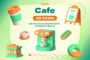 카페 3D Icon 팩