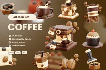Café Pacote de Icon 3D