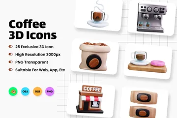 Café Paquete de Icon 3D