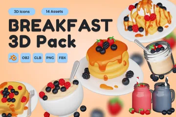 Café da manhã Pacote de Icon 3D