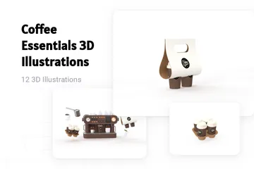 Café Essencial Pacote de Illustration 3D