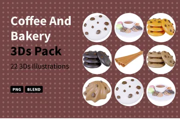 Cafe y panaderia Paquete de Icon 3D