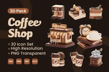 Cafeteria Pacote de Icon 3D