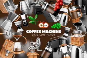 Cafetière Pack 3D Icon