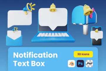 Caixa de texto de notificação Pacote de Icon 3D
