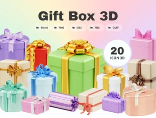 Caja de regalo de Navidad 3D Icon Pack