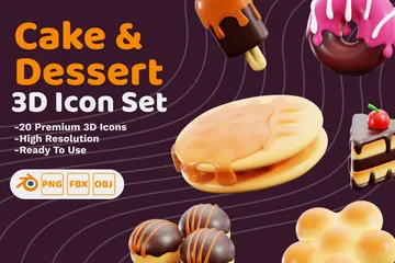 Cake & Dessert 3D Icon Pack