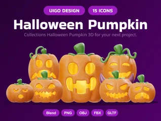 Calabaza de halloween Paquete de Icon 3D