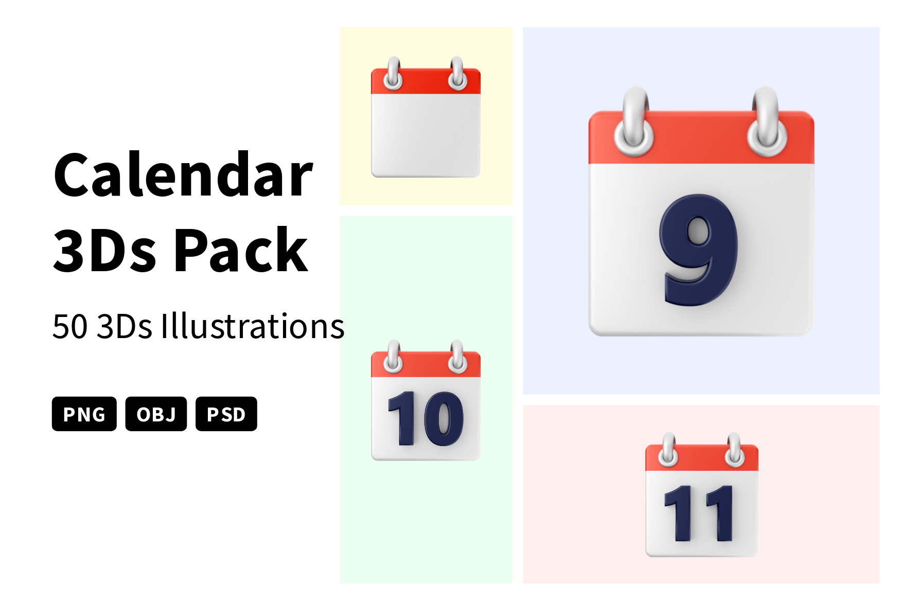 Premium Calendar 3D Illustration pack from User Interface 3D Illustrations