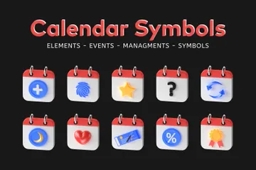 Calendar 3D Icon Pack