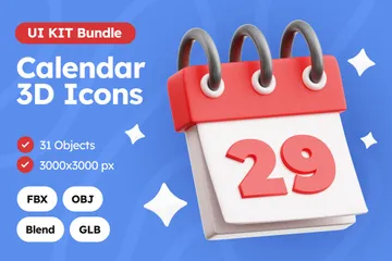 Calendar 3D Icon Pack