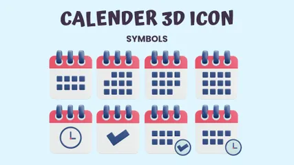 Calendar 3D Icon Pack