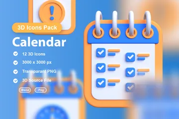 Calendar 3D Icon Pack