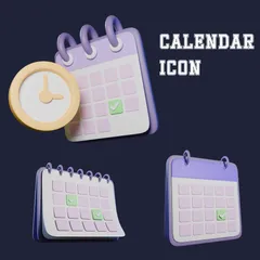 Calendar 3D Icon Pack