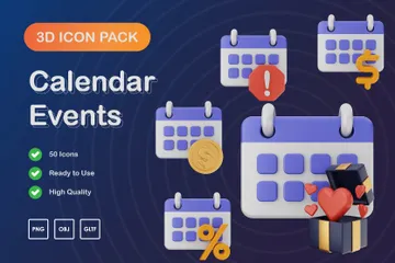 Calendar Events 3D Icon Pack