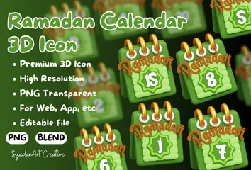 Calendar Ramadan 3D Icon Pack